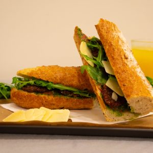 sandwich tartare de boeuf et chanpignons